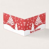 Witte kerstboom en Snowman Folded Card Kaart (Buitenkant)