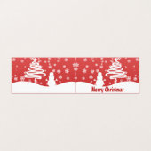 Witte kerstboom en Snowman Folded Card Kaart (Buitenkant ongevouwen)