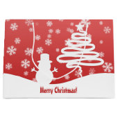 Witte kerstboom en Snowman Groot Cadeauzakje (Voorkant)