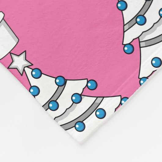 Witte kerstboom fleece deken (Hoek)