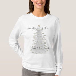 Witte kerstboom Lange hoes Knit Bovenkant T-shirt