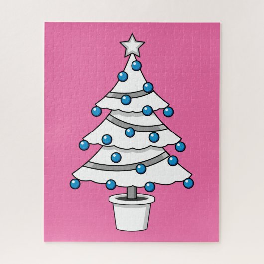 Witte kerstboom legpuzzel (Verticaal)