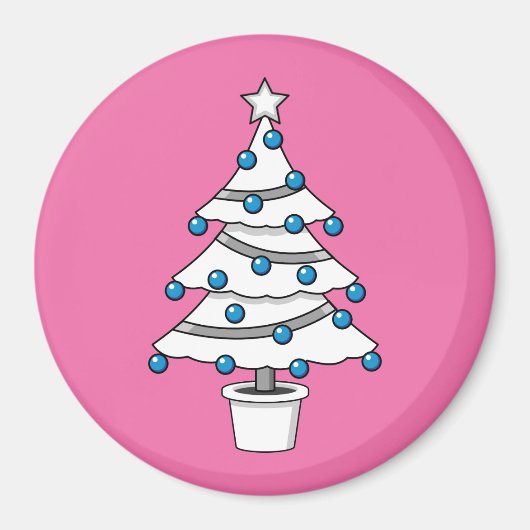 Witte kerstboom magneet (Voorkant)
