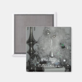 Witte kerstboom magneet (Voorkant / Achterkant)