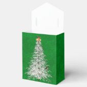 witte kerstboom met vogel en riemen bedankdoosjes (Geopend)