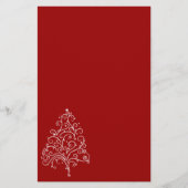 Witte kerstboom op Red Holiday Briefpapier (Voorkant)