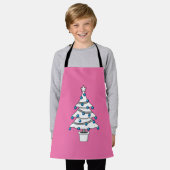 Witte kerstboom schort (Gedragen)