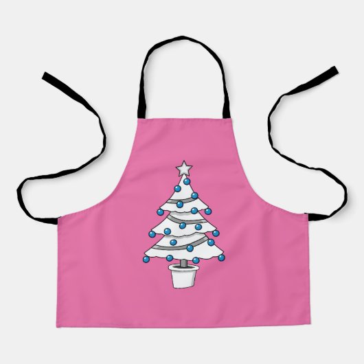 Witte kerstboom schort (Voorkant)