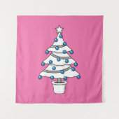 Witte kerstboom wandkleed (Voorkant)