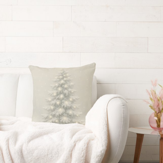 Witte Kerstboom Worp Kussen (Bank)