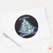 Witte kerstboomsticker ronde sticker (Envelop)