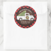 Witte kerstboomstructuur met speldenadres ronde sticker (Tas)