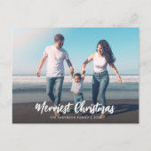 witte kerstborstelscriptbedekking fotokaart briefkaart (Voorkant)