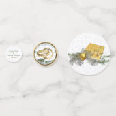 Witte kerstbruiloft confetti (Achterkanten)