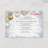 Witte kerstbruiloft informatiekaartje (Voorkant)