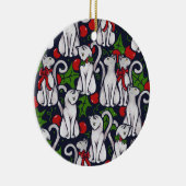 Witte kerstcadeautjes van Yule Keramisch Ornament (Rechts)