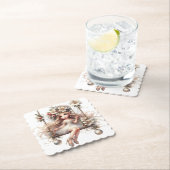 Witte kerstfee kartonnen onderzetters (Insitu)