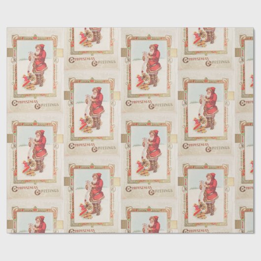 -witte kerstfeestdag cadeaupapier (Vlak)