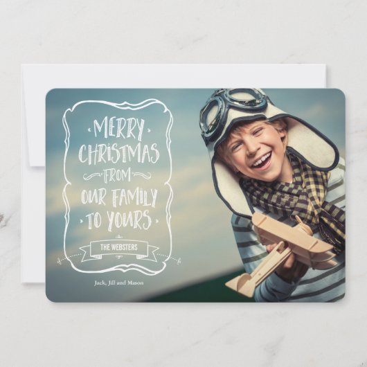 Witte kerstgroet voor u feestdagenkaart (Voorkant)