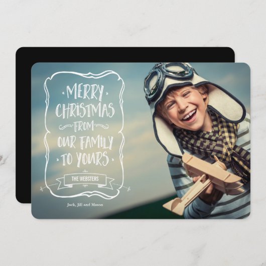 Witte kerstgroet voor u feestdagenkaart (Voorkant / Achterkant)