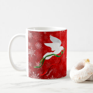 Witte kersthond koffiemok