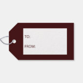 Witte kerstkaarsen op rood - vrolijk kerstfeest cadeaulabel (Achterkant Horizontaal)