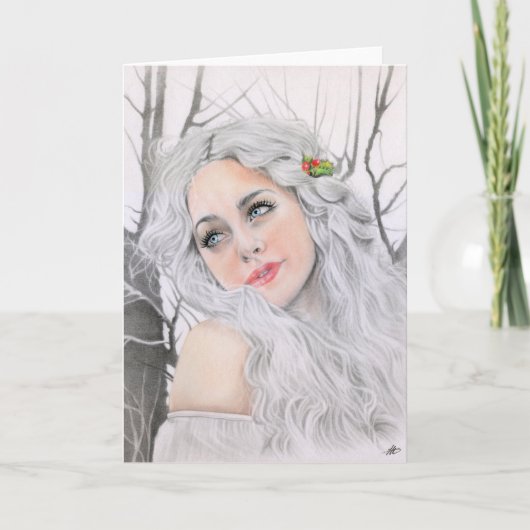 Witte kerstKaart Feestdagen Kaart (Voorkant)