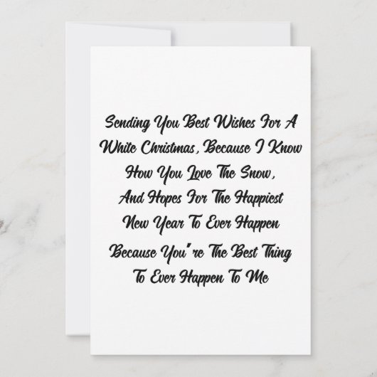 Witte kerstKaart Kaart (Achterkant)