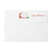 Witte kerstkat in een rood Pet (Achterkant)