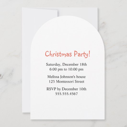 Witte kerstkat in een rood Pet Kaart (Achterkant)