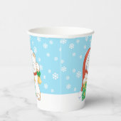 Witte kerstkat in een rood Pet Papieren Bekers (Rechts)