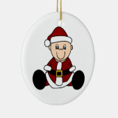 -witte kerstkerstversiering keramisch ornament (Rechts)