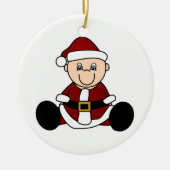 -witte kerstkerstversiering keramisch ornament (Voorkant)