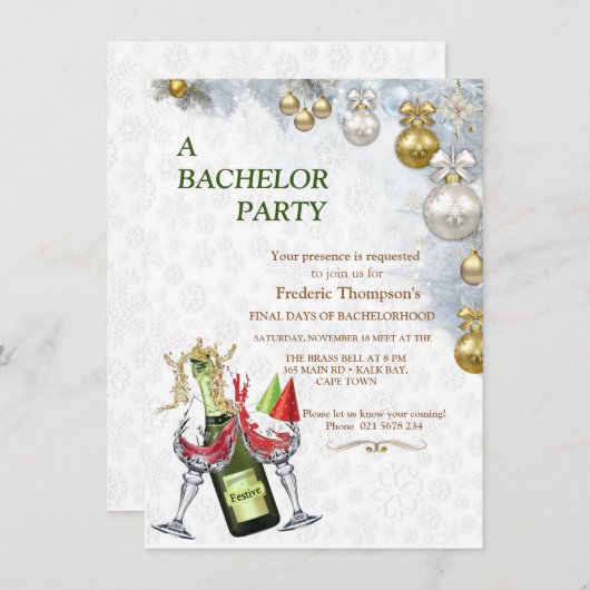 Witte Kerstman Bachelorfeest (Voorkant / Achterkant)