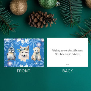 Witte Kerstmis Arctische Dieren Kerstkaart