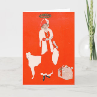 Witte Kerstmis Borzoi Feestdagen Kaart