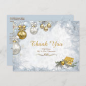 Witte Kerstmis Dank je Briefkaart (Voorkant / Achterkant)