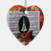 Witte Kerstmis en Sinterklank Keramisch Ornament (Rechts)