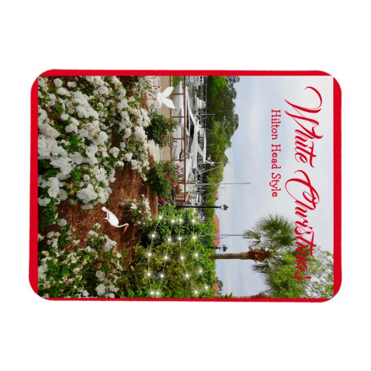 Witte Kerstmis Hilton Head Style. South Carolina Magneet (Horizontaal)