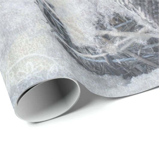 Witte Kerstmissneeuwman Cadeaupapier (Rol Hoek)