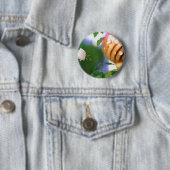 Witte kerstRoos Ronde Button 5,7 Cm (In situ)