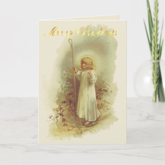  witte kerstscène W Little Shepherd Kaart (Voorkant)