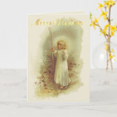  witte kerstscène W Little Shepherd Kaart (Gele Bloem)