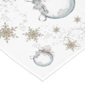 Witte Kerststerren en Baubles Korte Tafelloper (Hoek)