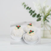 Witte kersttaarten feestdagenkaart (Staand voorkant)