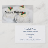 Witte kersttaarten visitekaartje (Voorkant / Achterkant)