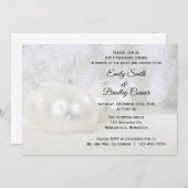 Witte Kerstwinter bruiloft repetitie diner Kaart (Voorkant / Achterkant)