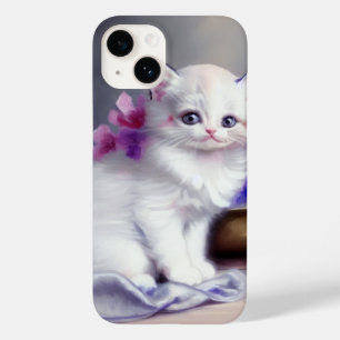  Witte Keuten met Roze en Paars Bloemen Case-Mate iPhone 14 Hoesje