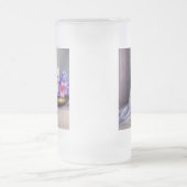 Witte Keuten met Roze en Paars Bloemen Matglas Bierpul (Center)