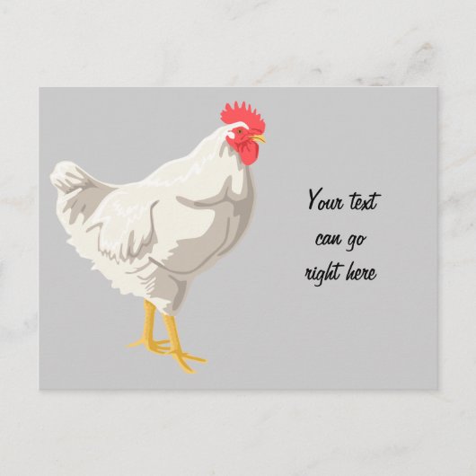 Witte kip briefkaart (Voorkant)